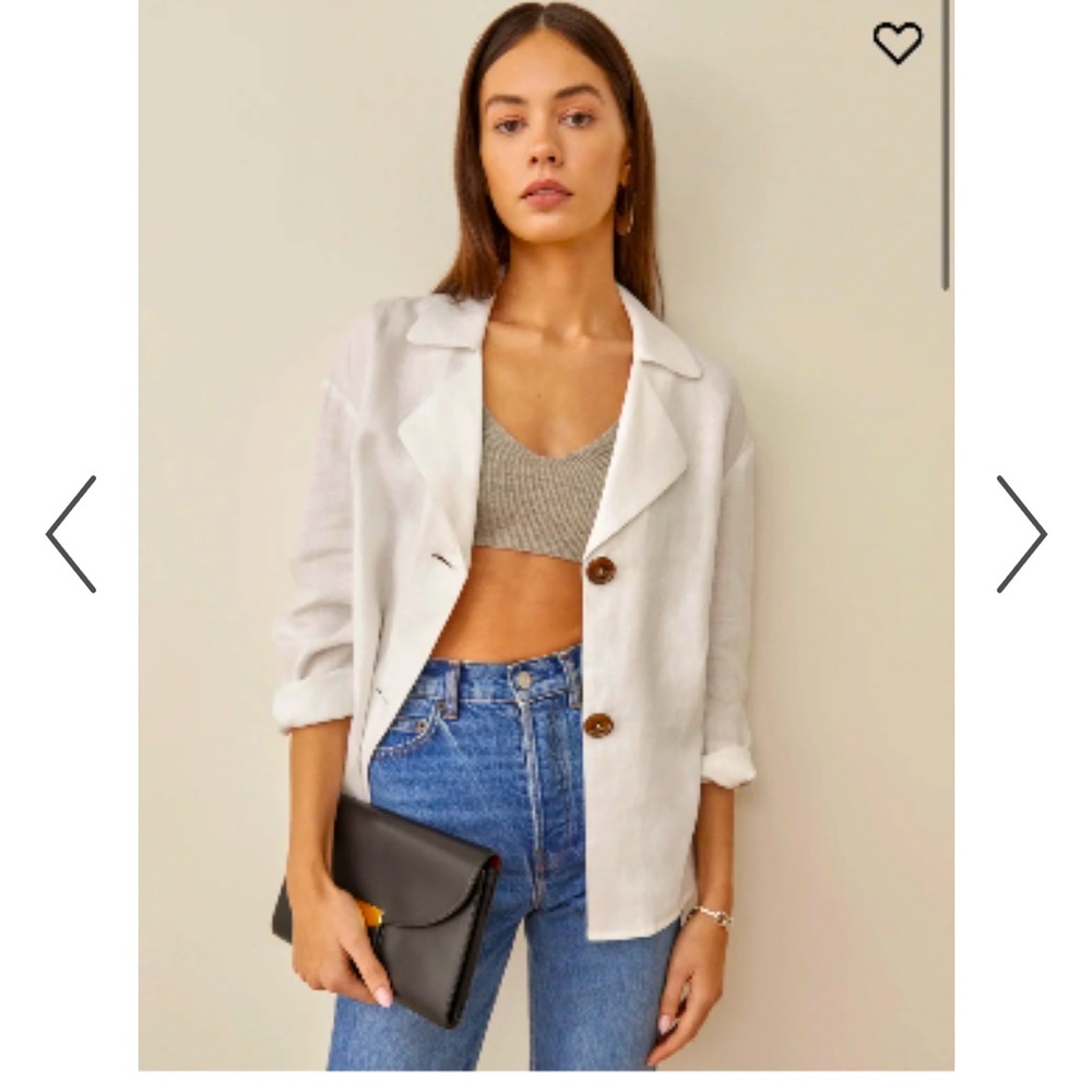 Reformation White Blazer